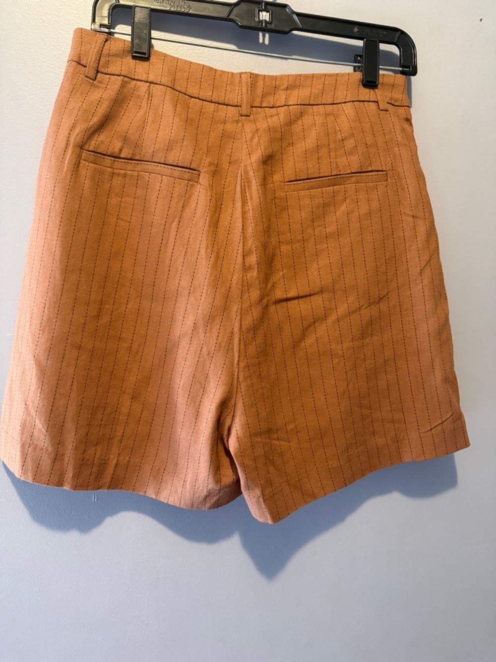 Steve Madden Rust Pinstripe High-Rise Shorts S - Picture 2 of 11